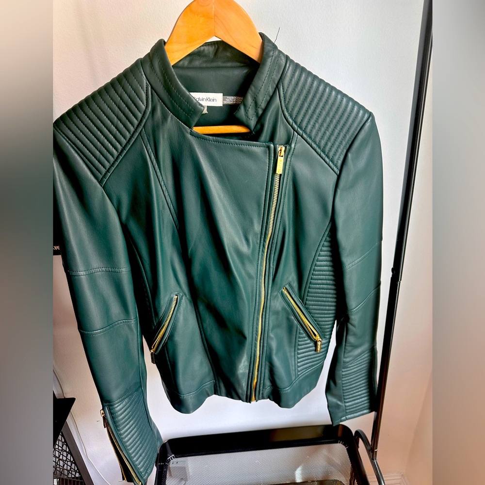 Calvin Klein Faux Leather Motto jacket